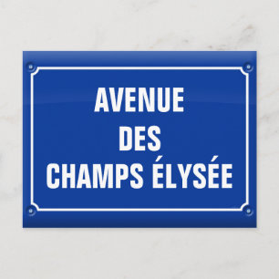 Plaque avenue des Champs Elysées - FRANKREICH Postkarte