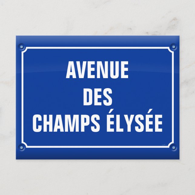 Plaque avenue des Champs Elysées - FRANKREICH Postkarte (Vorderseite)