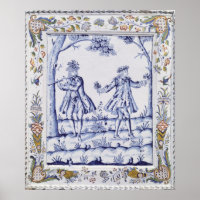 Plaque, die eine Szene aus "The Magic Flute" darst
