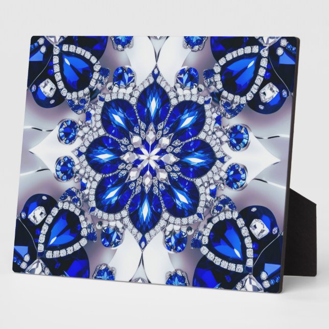 Plaque mit White Blue Farben Modernes Design Fotoplatte (Seite)