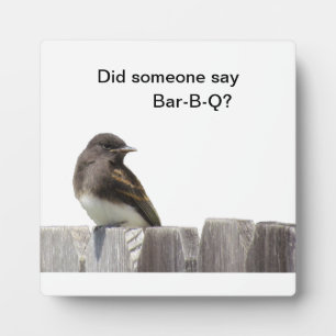 Plaque - Vögel auf Zaun Fotoplatte