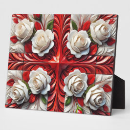 Plaque with English Rose Design Fotoplatte