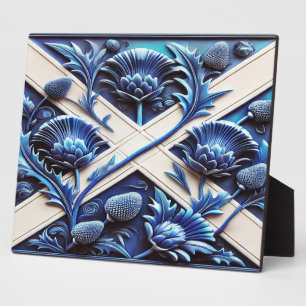 Plaque with Scottish Thistles Modern Design Fotoplatte
