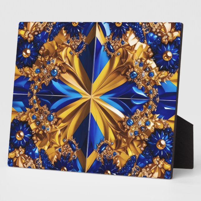 Plaque with Sweden Colors Modernes Design Fotoplatte (Seite)