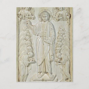 Plaque zeigt Christus, der die Apostel segnet Postkarte