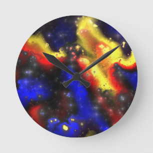 plasma fractal pattern runde wanduhr
