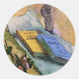 Plaster Statuette Rose und Romane Vincent van Gogh Runder Aufkleber