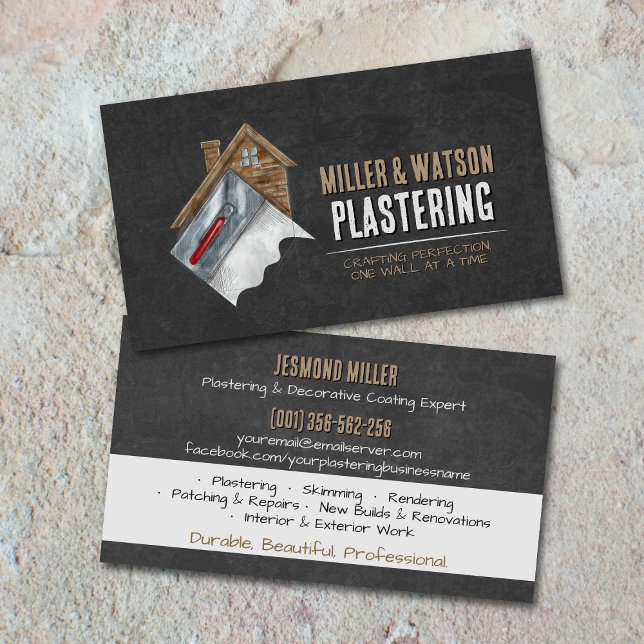 Plastering Services Drywall Professional Visitenkarte (Von Creator hochgeladen)