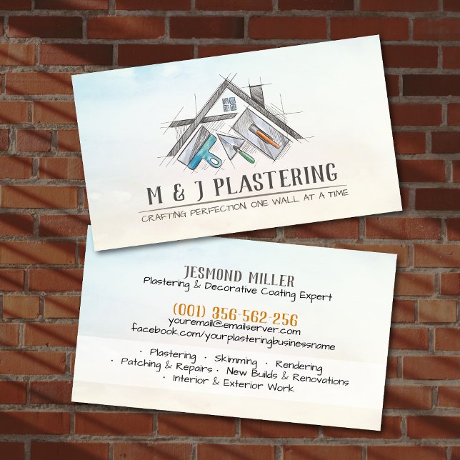 Plastering Services Drywall Professional Visitenkarte (Von Creator hochgeladen)