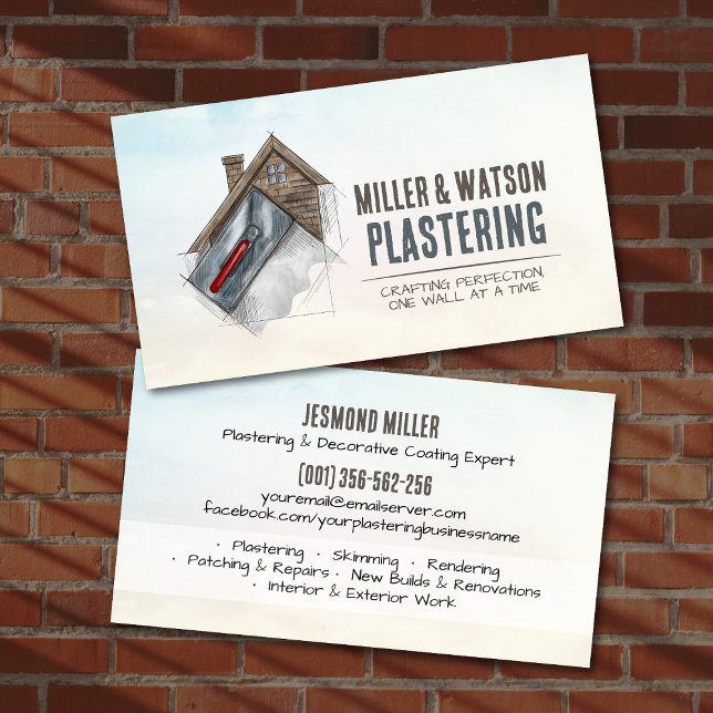 Plastering Services Drywall Professional Visitenkarte (Von Creator hochgeladen)