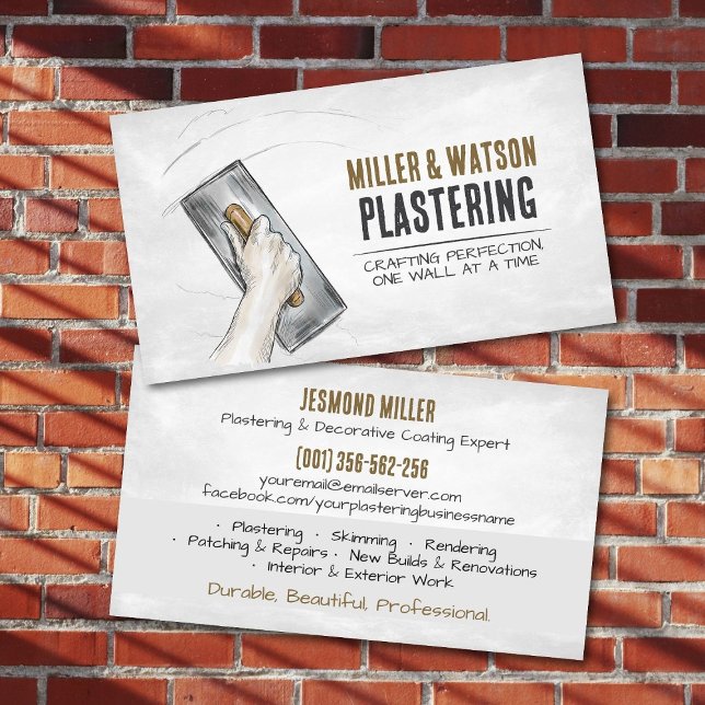 Plastering Services  Visitenkarte (Von Creator hochgeladen)