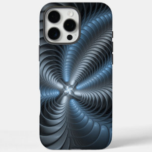 Plastic Blue Gray 3D Fraktal Kunst Modernes Abstra iPhone 16 Pro Max Hülle