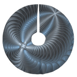 Plastic Blue Gray 3D Fraktal Kunst Modernes Abstra Polyester Weihnachtsbaumdecke