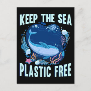 Plastic Free Sea Earth Care Animal Rescue Rett Pla Postkarte