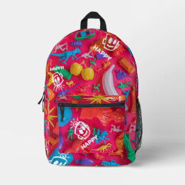 Plastic HAPPY Backpack Bedruckter Rucksack