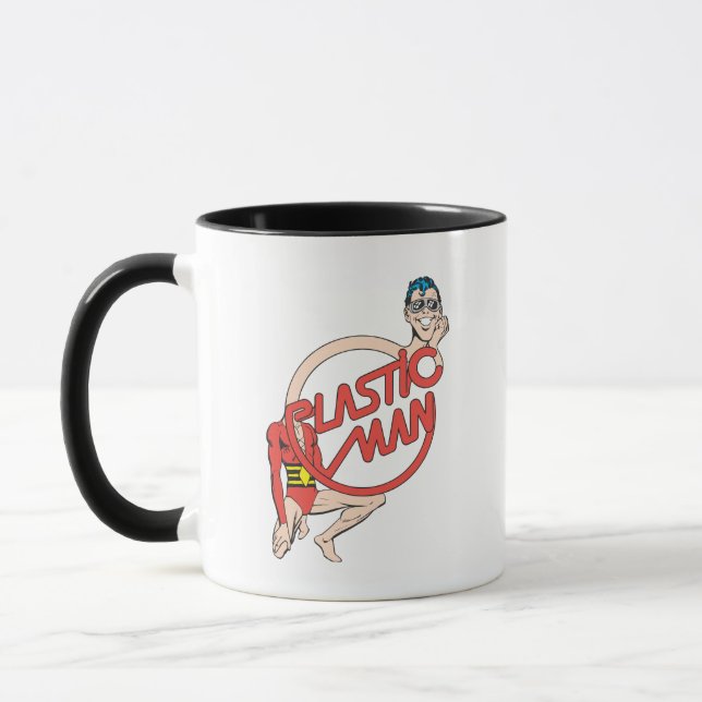 Plastic Man Gummihals-Warnschild Tasse (Links)