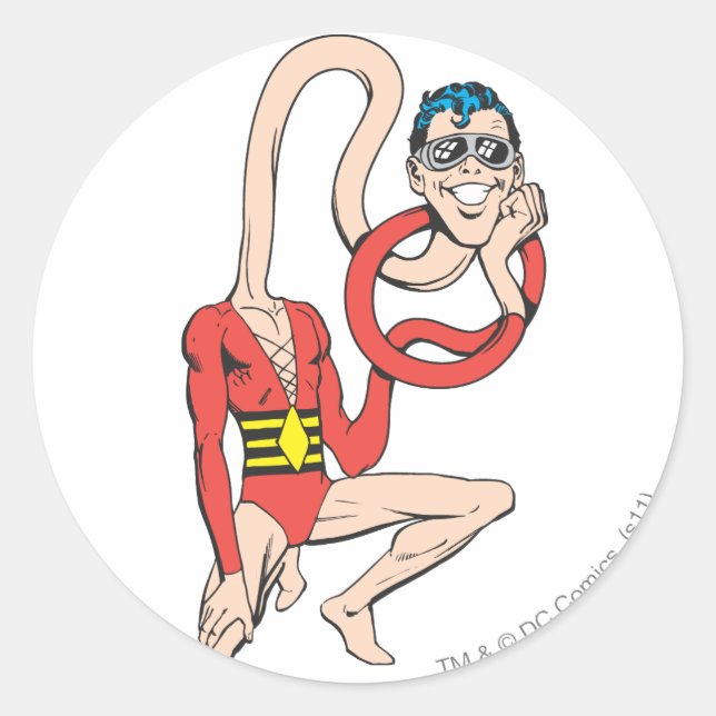 Plastic Man Rubberneck-Pose Runder Aufkleber (Vorderseite)