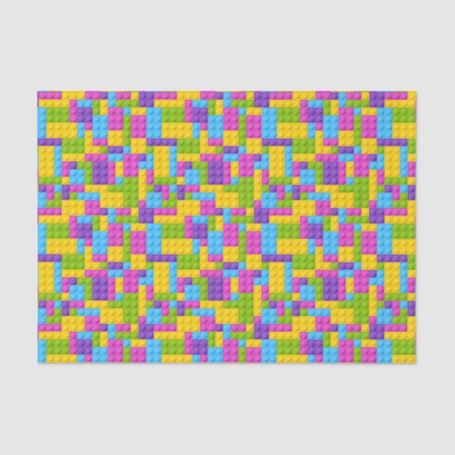 Plastikbau blockiert Muster Seidenpapier (Vorderseite)