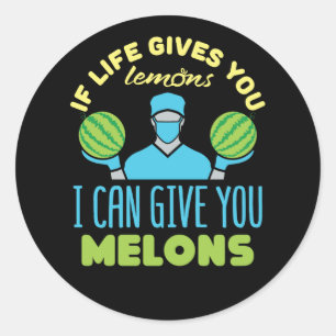 Plastikchirurg lustig, wenn das Leben dir Melonen  Runder Aufkleber