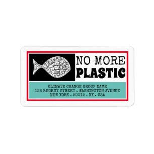 Plastikfisch, Klimawandel Adressaufkleber
