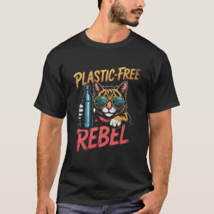 Plastikfreie Rebell Katzen Öko Krieger Zero Waste  T-Shirt