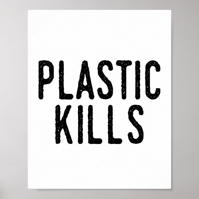 Plastikschäden: Verschmutzung Rette Umwelt Poster (Vorne)