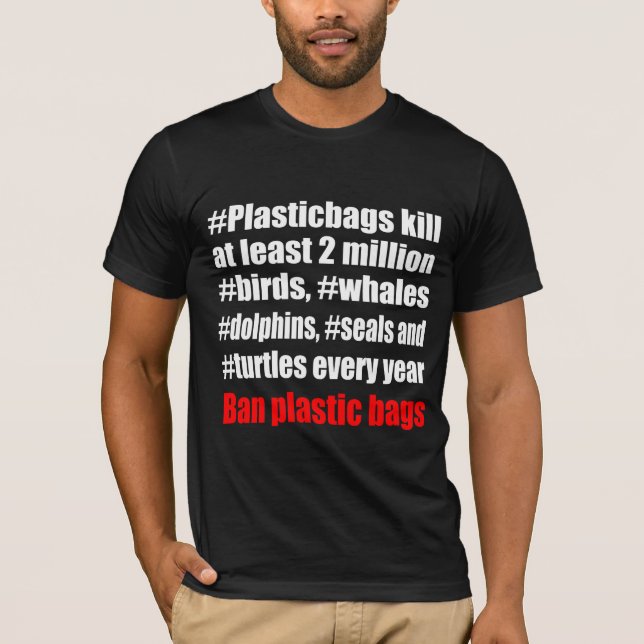 Plastiktascheschwarzes T-Shirt (Vorderseite)