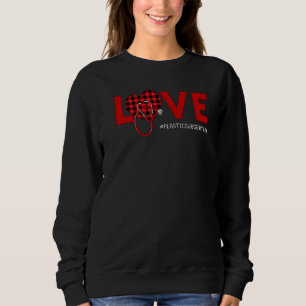 Plastische Operation Pflege der Karierten Roten Li Sweatshirt