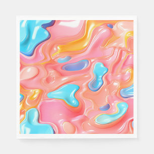 Plastische psychedelische Fluid-Formen Serviette