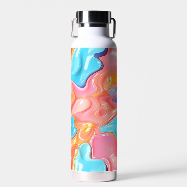 Plastische psychedelische Fluid-Formen Trinkflasche (Vorne)