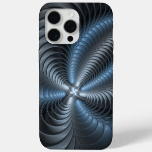 Plastisches Blau-Grau 3D-Fraktal-Art Moderne Abstr Case-Mate iPhone Hülle