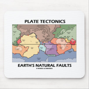 Plate Tectonics Earth's Natural Faults (Weltkarte) Mousepad