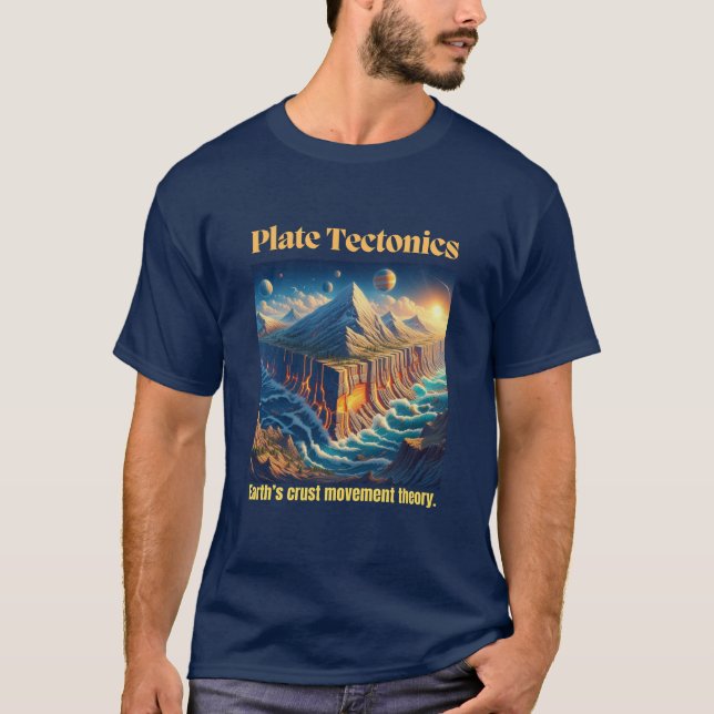 Plate Tectonics Navy Blue T-Shirt (Vorderseite)