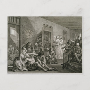 Plate VIII von A Rake's Progress, 1735 Postkarte