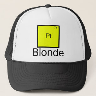 Platin-blonder Element-Wortspiel-T - Shirt Truckerkappe