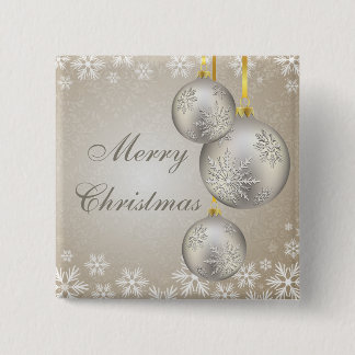 Platin-Goldweihnachtsbälle und -schnee Button