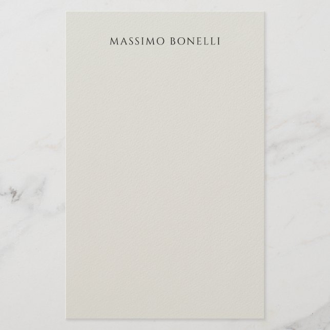 Platin-Grau minimalist schlicht lesbar modern Briefpapier (Vorderseite)