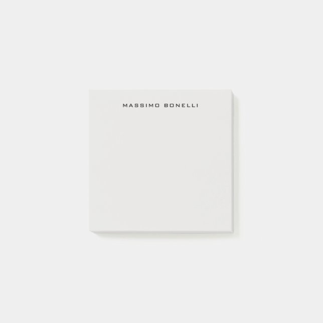 Platin-Grau minimalist schlicht lesbar modern Post-it Klebezettel (Vorderseite)