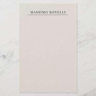 Platin-Grau Minimalistisch Schlicht Modern Eigener Briefpapier