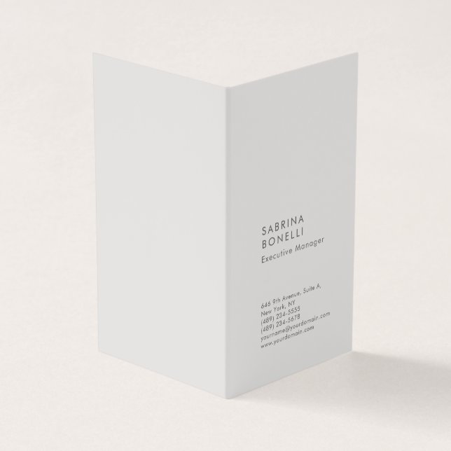 Platin-Grau minimalistisches Modern Visitenkarten (Vorderseite)