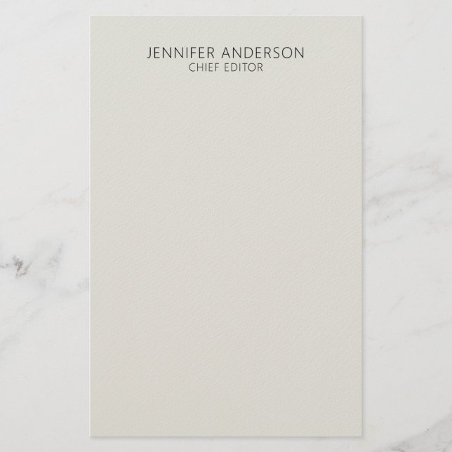 Platin-Grau Professionell Modern Schlicht Minimali Briefpapier (Vorderseite)