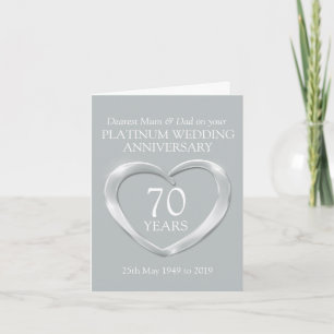 Platin-Hochzeitsjubiläum-Mutter-und-Vater-Karte Karte