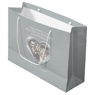 Platin-Hochzeitstag-Geschenktasche Große Geschenktüte