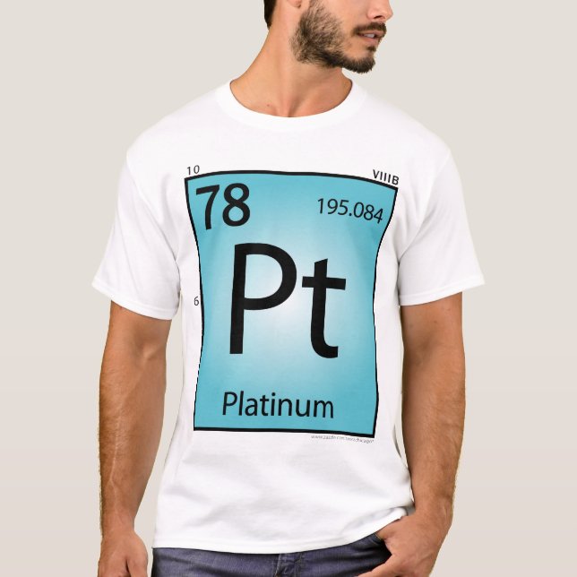 Platin- (Pt)Element-T - Shirt - nur Front (Vorderseite)