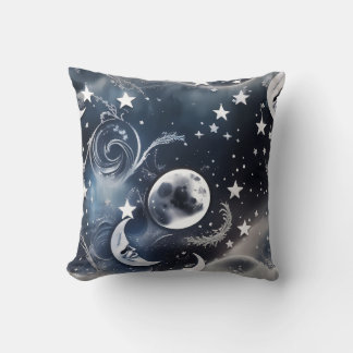Platin-Silber-Himmelmond-Kissen Kissen