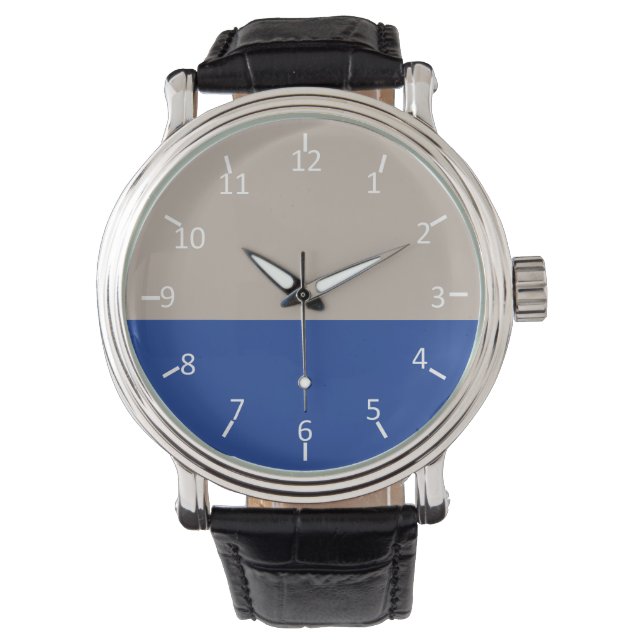 Platin und Midnight Blue Armbanduhr (Vorderseite)