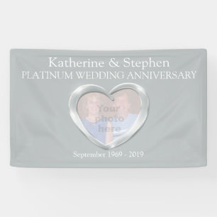 Platin Wedding-Jubiläumsherz-Foto Banner
