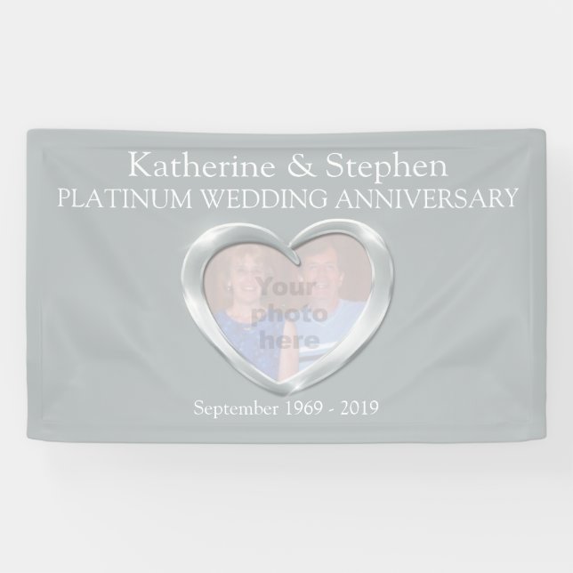 Platin Wedding-Jubiläumsherz-Foto Banner