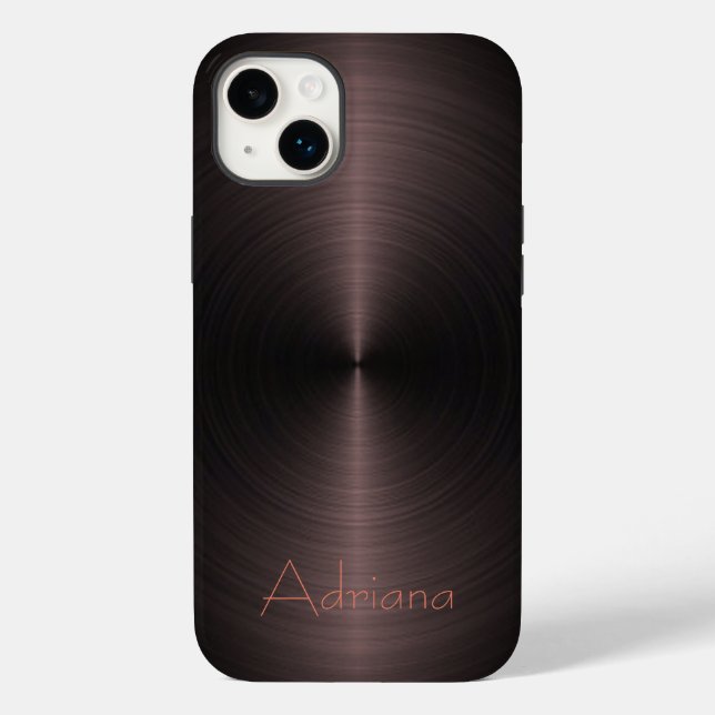 Platinbronze und schwarzer Edelstahl-Metallic Case-Mate iPhone Hülle (Rückseite)