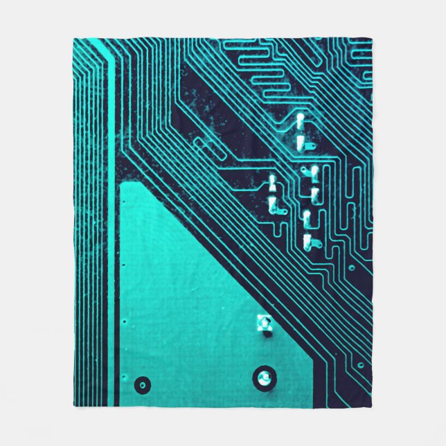 Platine. Elektronische Computerhardware-Technologi Fleecedecke (Vorderseite)